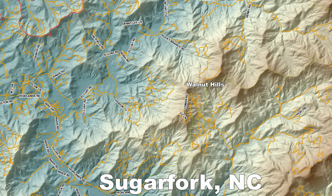 Sugarfork Terrain Map